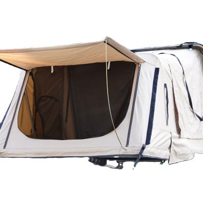 China Straight Bracing Type 1 - 2 Person Car Aluminum Roof Top Hard Tent For Camping for sale