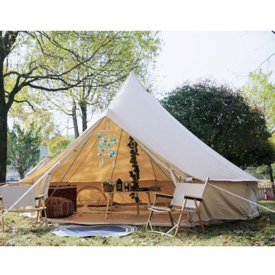 China Straight Bracing Type 4m Cotton Canvas Bell Tent for sale