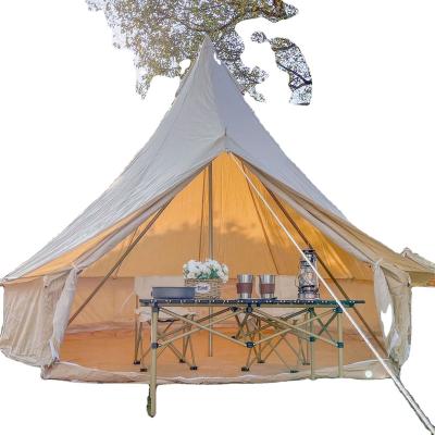 China Straight Tying Type Cheap Price 4 Seasons 3m Cotton Canvas Luxury Outdoor Bell Tent For Camping for sale