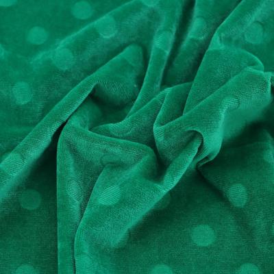 China 5021B Anti Pill Deform Fabric Dot Burnout Knitting Minky Velor For Garment for sale