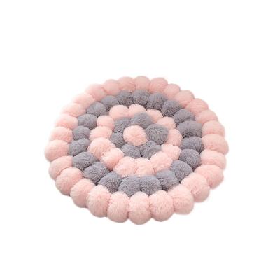 China Sunday Angora Chats Custom Mixed Flower Color Floor Cushion Plush Toy Home Dining Chair Pad Office Chair Cushion for sale