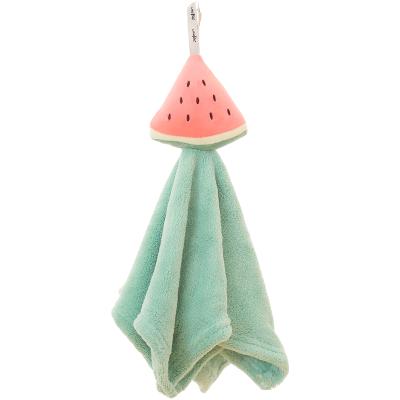 China New cartoon fruit hand towel dinosaur children kitchen towel household animal home bathroom absorbent square towel small for sale