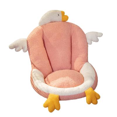 China White Teddy Velvet Goose Velvet Goose Back Cushion Waist Pillow Plush Back Chair Office Seat One Cushion Sedentary Waist Pillow for sale