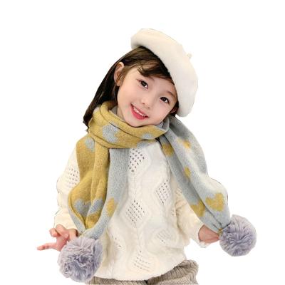 China Hot Kids Scarf Boys And Girls Knitting Scarf Kids Wool Kids Neck Kerchiefdot Printing Scarf for sale