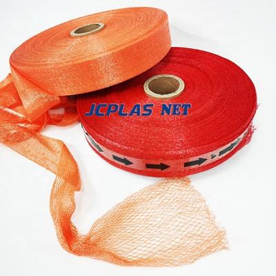 China PE packaging manufacturing tubular roll, garlic mesh packaging bag, knitted, rollos de malla de polietileno en for sale