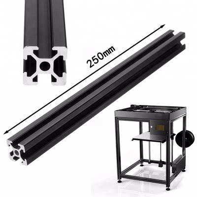 China Decorations Pro T-Slot Profiles Aluminum Extrusion Frame 250mm Length For 3D Printer Black E for sale