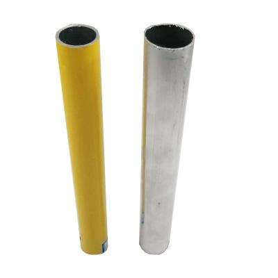 China Automation Yellow Coating Surface Treated Aluminum Pipe Tube For Industrial Chassis Handle for sale