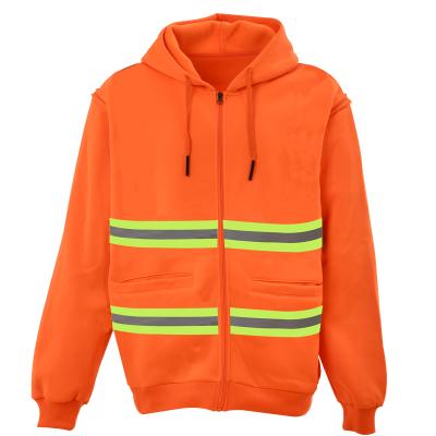 China Stitchwork Custom Made Mens Safety Visibility Tops Reflective Hoodies for sale