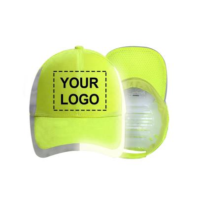 China Excellent Outdoor Workmanship Customize Your Logo Safety Baseball Bump Embroidery Stitchwork Hat With Reflective Branding for sale