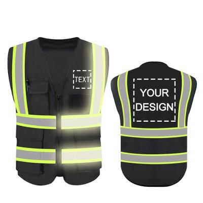 China Custom Safety Reflect Multi Pocket Vest Custom Reflect Logo Safety Vest for sale