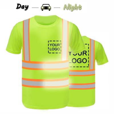 China Custom Hot Sale Green Vis Work Traffic Reflective Safety Shirts Hi for sale