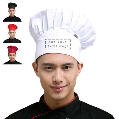 China Adult Unform Hotel Waiter Chef Hat Food Industry Use Chef Hats Embroidery Stitchwork Hat For Cook Uniform for sale