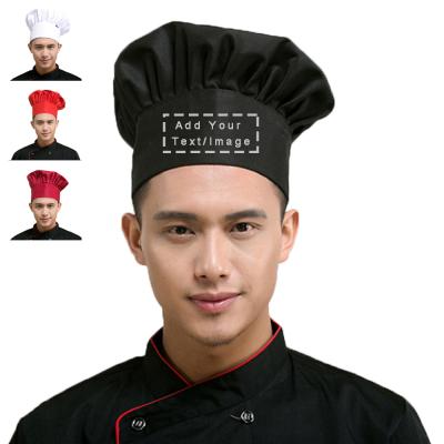 China Chef Working Uniform Hotel Waiter Chef Hat Kitchen Supplies Cake Store Hat Stitchwork Mushroom Cap Embroidery for sale