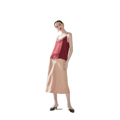 China Polyester Velvet Sash Elegant Luxury Solid Elastic Pink Woven Satin Anti-Static Woven Skirt for sale