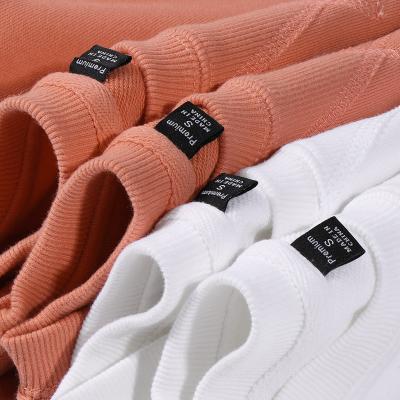 China Durable Unisex 340gsm Light Toned Solid Color Round Collar Sweatshirt Fabric White 100% Cotton Top for sale