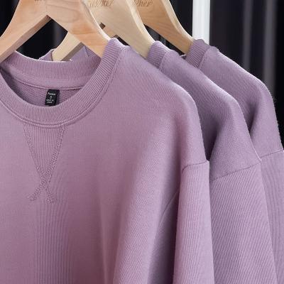 China 100% Pale Purple Round Neck Solid Color Cotton Viable Unisex Mauve Long Sleeves Sweatshirt for sale