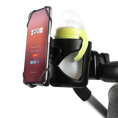 China Dropshipping Universal Adjustable Bike Cup Holder, 2-in-1 Bottle Holder for Stroller, Wheelchair Cup Holder with Phone Holder/Organizer for sale