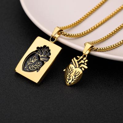 China Environmental Friendly Luxury Heart Stainless Steel Women Jewelry Dropshipping Pendant Necklace Couple Necklace For Men Accessories for sale