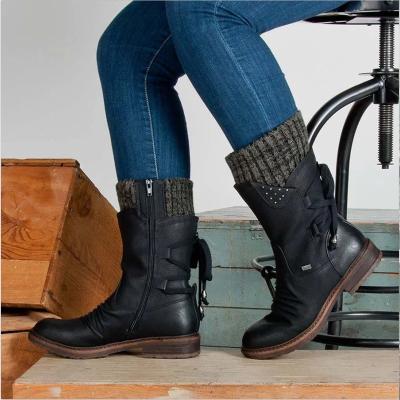 China Durable Mid Calf Winter Boots For Women, Warm Snow Shoes, Suede, Fashionable for sale