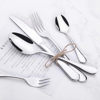 China Travel Mirror Matte Polish Knife Fork Spoon Flatware Stainless Steel Cutlery Set Sustainable Custom Luxury Wedding for sale