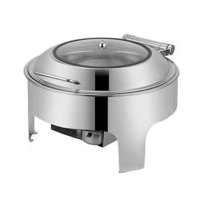 China Luxury Round Chafing Dish Buffet Food Chafing Dish Metal Chafing Dish Stainless Steel for sale