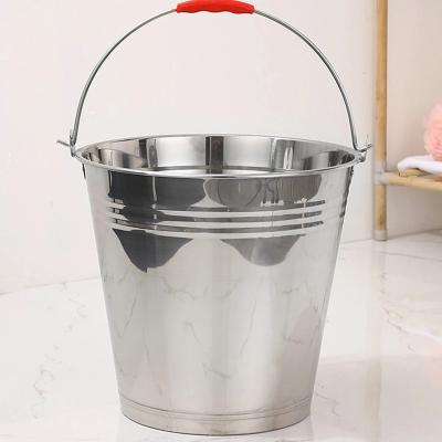 China Sustainable Household Multi Sizes Metal Water Pail Bucket Stainless Water Bucket for sale