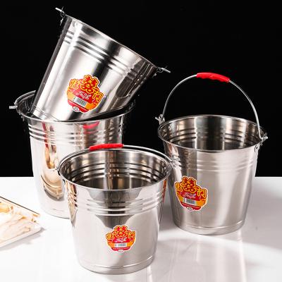 China Durable Water Pail Metal Bucket With Durable High Quality Stainless Steel Water Broom Bucket House Clean Tools Metal Buckets for sale