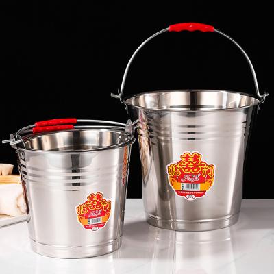 China Sustainable Portable Multi Sizes Water Bucket Stainless Steel Water Bucket for sale