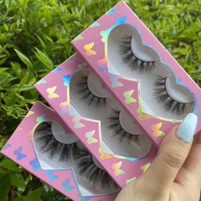 China Factory Wholesale 3D Fake Mink Eyelashes Vendor Private Label Packaging Fiber Tape Lashes Thick Mink Eyelashes for sale