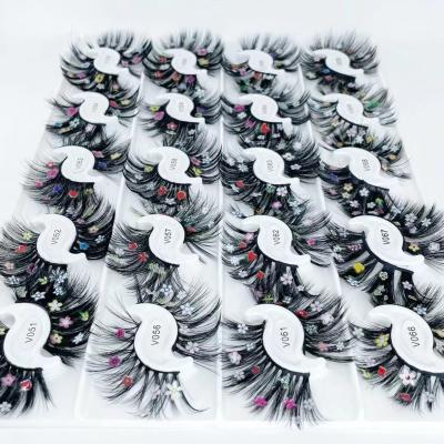 China Wholesale 25MM Colored Faux Mink Lashes With Highlight Color Ends Butterfly Decals Color Lashes for sale