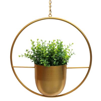 China Modern Decorative Wall Mounted Planter Flower Pot Balcony Metal Hanging Flower Pot for Garden for sale