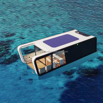 China Stainless Fabricated Prefab Houseboat Homes Design House Hotel Bel Floating Houseboat On The Water for sale