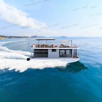 China Modern Luxury Aluminum Water Houseboat Pontoon Houseboat Modern Allhouse Yacht for sale