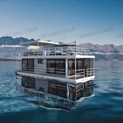 China Allhouse Modern Factory Supplied Aluminum Pontoon Boat Aluminum House Luxury Yacht Party Boat For Sale for sale