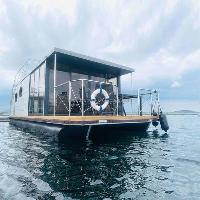 China Modern Luxury Mobile Home Modular Home Floating Small Homes Tiny Houseboat Hotel Pontoon Floating Houseboat for sale