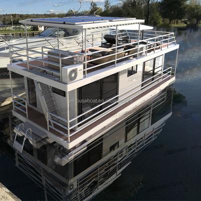 China Allhouse Modern Prefab Houseboat Float Aluminum Pontoon Houseboat Luxury Yacht for sale