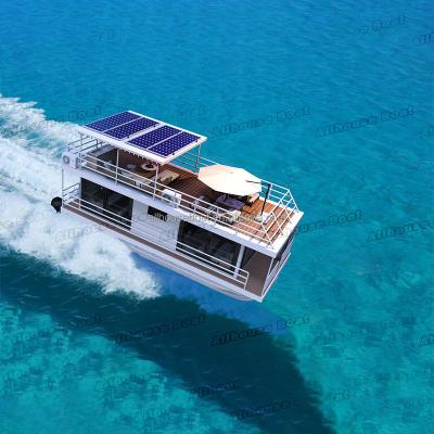 China Modern Luxury Hotel House Allhouse Yacht Mobile Home Floating Prefab Houseboat Water Modular Houses With Bedroom And Bathroom Toilet for sale