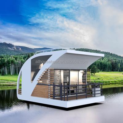 China Modern Luxury Mobile Home Modular Home Floating Small Homes Tiny Houseboat Hotel Pontoon Floating Houseboat for sale