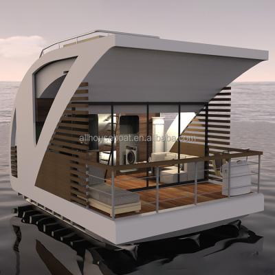 China Modern Luxury Aluminum Pontoon Boats Porcelain Hull Fiberglass Hull Luxury Aluminum Houseboat for sale