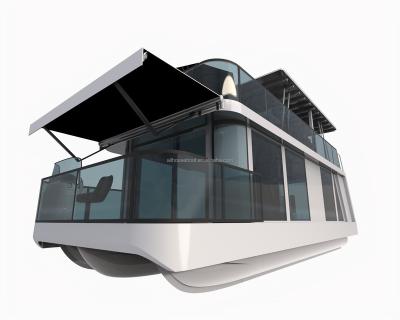 China Modern Prefab Houseboat Sea House Floating Pontoon Houseboat Yacht for sale