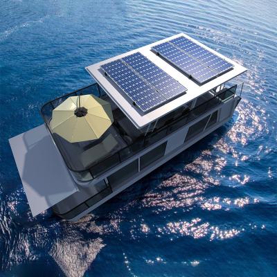 China Modern Solar Houseboat Houseboat Cabin Houseboat Pontoon Floating Pontoon Houseboat for sale