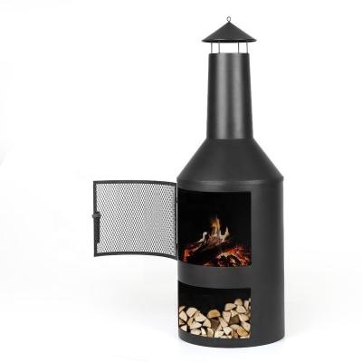 China Steel Beer Bottle Shaped Fire Pits Outdoor Garden Wood Chimeneas Burning Fire Pit for sale