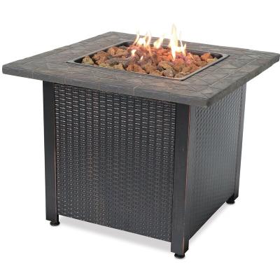 China weather-resistant outdoor podwercoated steel base effervescence propane fire Pit Table for sale