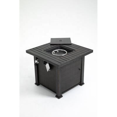 China hot sale Fikisha base Weather-resistant podwercoated steel propane fire Pit Table for sale