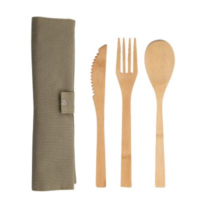 China Custom 100% Biodegradable Disposable Reusable Travel Bamboo Fiber Cutlery Set Eco-Friendly Bamboo Logo Bamboo Cutlery Set for sale