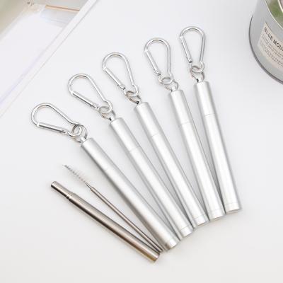 China Stainless Steel Beverage Straws Viable Reusable Steel Straws Telescopic Drinking Straw for sale