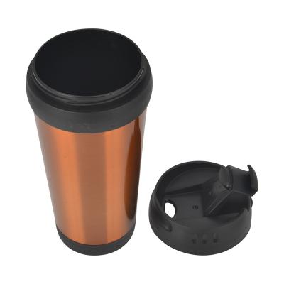 China PORTABLE WHOLESALE Wholesale Double Wall Plastic Stainless Steel Personalized Auto Travel Mug for sale