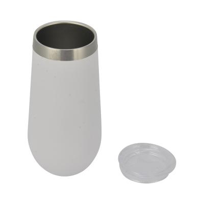 China Customized Logo PORTABLE Stainless Steel Double Walled Vacuum Wine Mug With Lid for sale