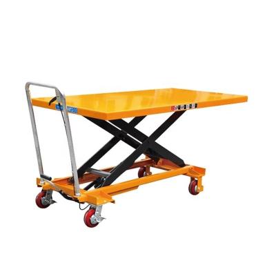 China Hotels manual scissor lift platform/hydraulic mobile lift table/forklift for sale