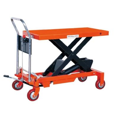 China Hotels hydraulic scissor manual platform/lift table/lift truck for sale